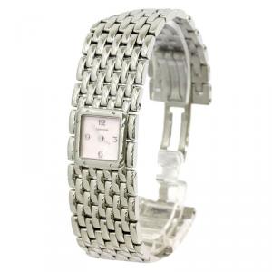 مملوكة مسبقًا Cartier Pink Mother of Pearl Stainless Steel Ruban Women's Wristwatch 21MM