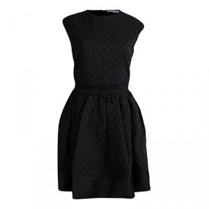 Carven Black Textured Sleeveless Dress L