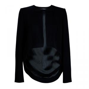 Carven Black Bow Detail High Low Hem Jacket M