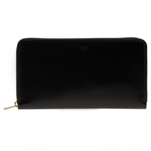 Pre Owned Celine Black Patent Continental Zip Around Wallet
