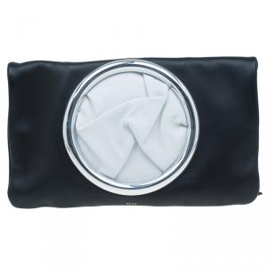 Celine Black Nappa Leather Eyelet Pouch