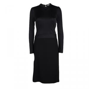 Celine Black Slit Back Detail Long Sleeve Dress L