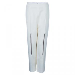 Celine Off-White Wool Trousers L