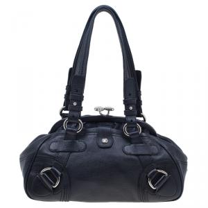 Pre Owned Celine Black Leather Framed Satchel