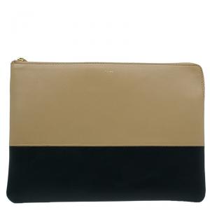 Pre Owned Celine Bi Color Leather Solo Clutch