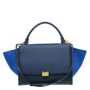 Pre Owned Celine Tri Color Leather Medium Trapeze Bag