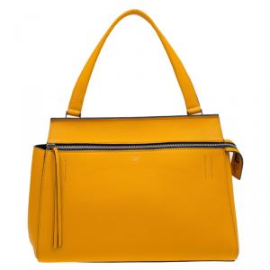 Pre Owned Céline Yellow Leather Small Edge Bag