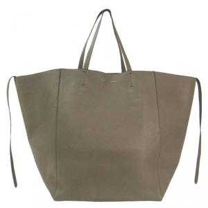 Pre Owned Celine Taupe Calfskin Leather Large Cabas Phantom Tote