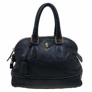 Celine Black Leather Bowling bag
