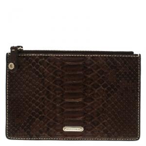 Céline Brown Python Zip Pouch