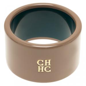 CH Carolina Herrera Beige Extra Wide Cuff Bracelet Size L