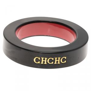 CH Carolina Herrera Black Resin Wide Bangle Bracelet Size 22CM