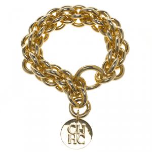 Pre Owned CH Carolina Herrera Gold Tone Chain Bracelet