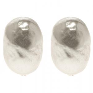 Pre Owned Carolina Herrera White Faux Pearl Clip-on Stud Earrings 