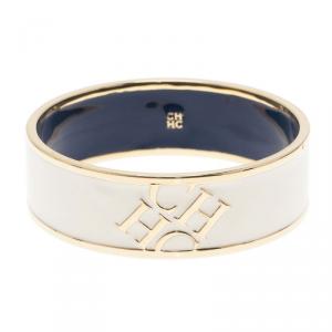 Pre Owned CH Carolina Herrera White Bangle Bracelet