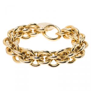 Pre Owned CH Carolina Herrera Gold Tone Chain Bracelet