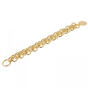 Pre Owned Carolina Herrera CH Chain Gold Tone Bracelet 