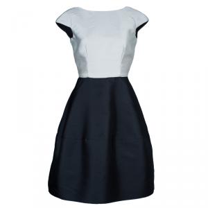 Pre Owned CH Carolina Herrera Monochrome Sheath Dress S