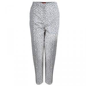 CH Carolina Herrera White Dotted Trousers M