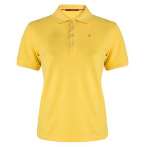 Pre Owned CH Carolina Herrera Yellow Short Sleeve Polo T-Shirt L