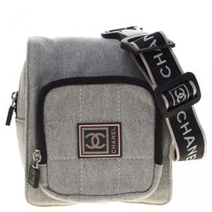 Chanel Grey Cotton Blend CC Logo Sport Waist Bag