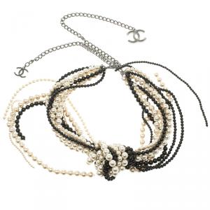 Chanel Faux Pearl Chunky Strand- Twisted Statement Necklace