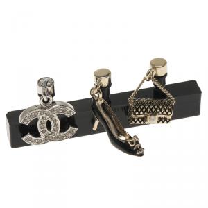 Pre Owned Chanel CC Smartphone Dust Plugs, A Set Of Three Charms