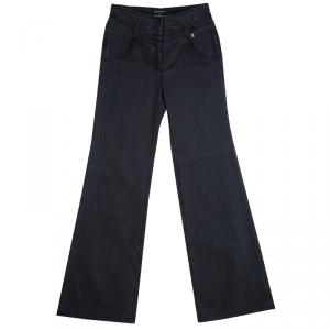 Chanel Grey Denim Flared High Waist Jeans M