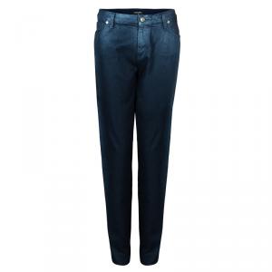 Chanel Indigo Metallic Finish Denim Pants L