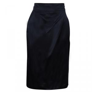 Chanel Black Silk Skirt M