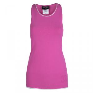 Chanel Pink Knit Racer Back Top M