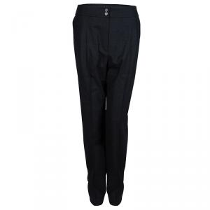 Chanel Dark Grey Wool Trousers L