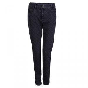 Chanel Dark Grey Stone-Washed Denim Topstitch Detail Jeans M