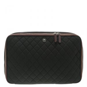 Chanel Black Quilted Nylon Laptop Case 15
