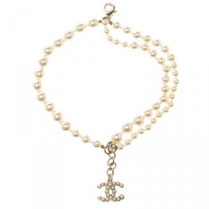 مملوكة مسبقًا Chanel CC Charm Multi Strand Faux Pearl Bracelet