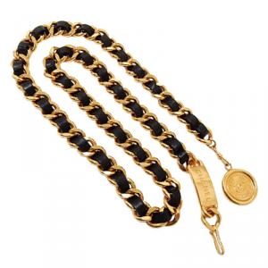 مملوكة مسبقًا Chanel CC Medallion Chain Leather Belt 90 CM