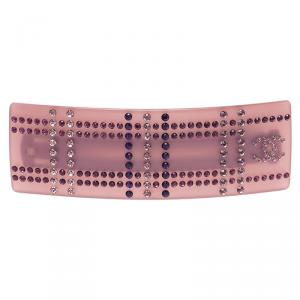 Pre Owned Chanel CC Crystal Pink Resin Hairclip