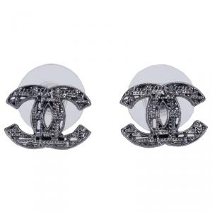 Pre Owned Chanel CC Silver Tone Metal Earrings