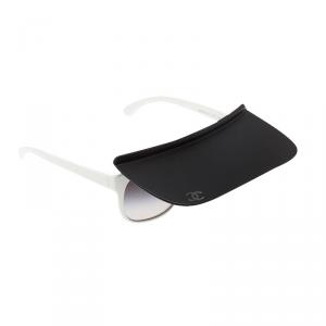 مملوكة مسبقًا Chanel White 71046 S1476 Shield Visor Sunglasses