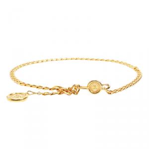 مملوكة مسبقًا حزام شانيل سلسلة بميدالية CC ذهبي 95 سم