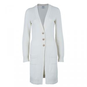 Chanel White Cashmere Cardigan S