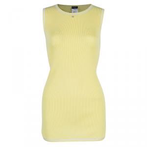Chanel Canary Yellow Sleeveless Knit Top M