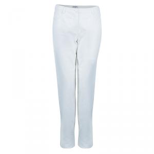Pre Owned Chanel White Denim Pants M
