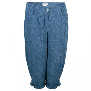 Chanel Blue Linen Long Shorts M