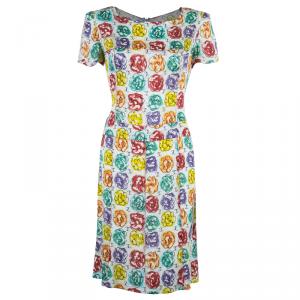 Chanel Multicolor Floral Printed Dress M