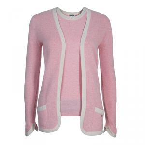 Chanel Pink Cashmere Cardigan Twin Set S
