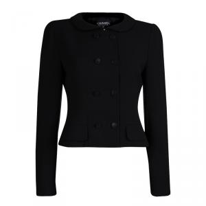 Chanel Black Wool Peter Pan Collar Jacket M