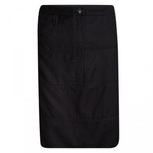 Chanel Black Wool Paneled A-Line Skirt S