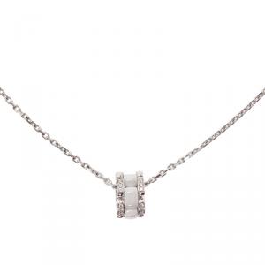 Chanel Ultra Diamond White Ceramic White Gold Pendant Necklace