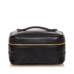 Chanel Black Quilted Lambskin Vanity Case